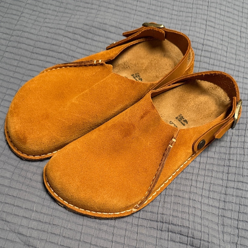 Birkenstock Men's Suede Lutry Slip-On Clogs in Mink